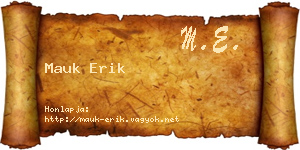 Mauk Erik névjegykártya